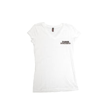 Load image into Gallery viewer, White Women&#39;s Logo V-Neck - Front
